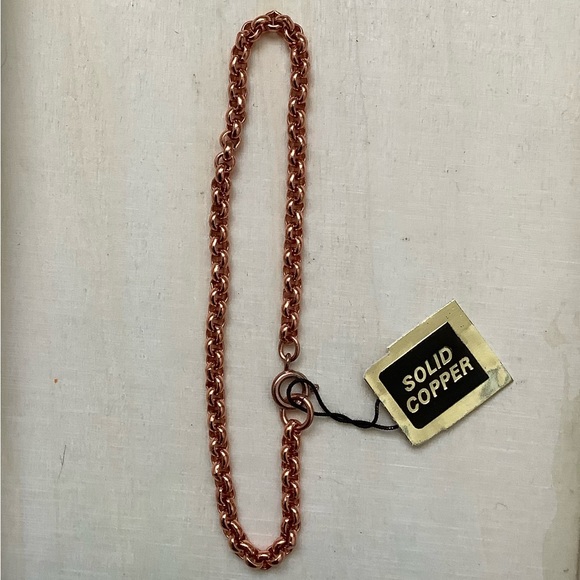 New vintage SOLID COPPER rolo cable chain bracelet - Picture 4 of 7